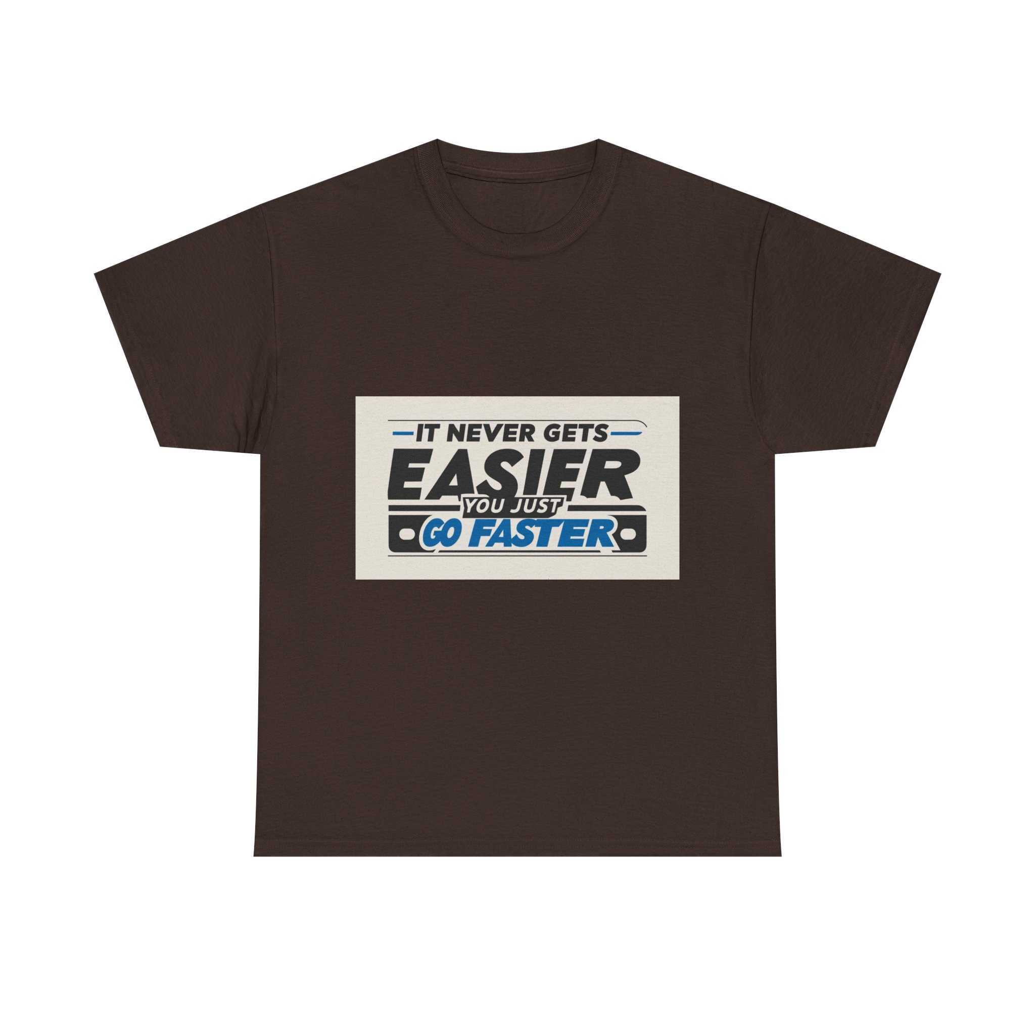 Never Gets Easier - Adventure Cycling T-Shirt for Outdoor Enthusiasts and Athletes - Earth Day Gift
