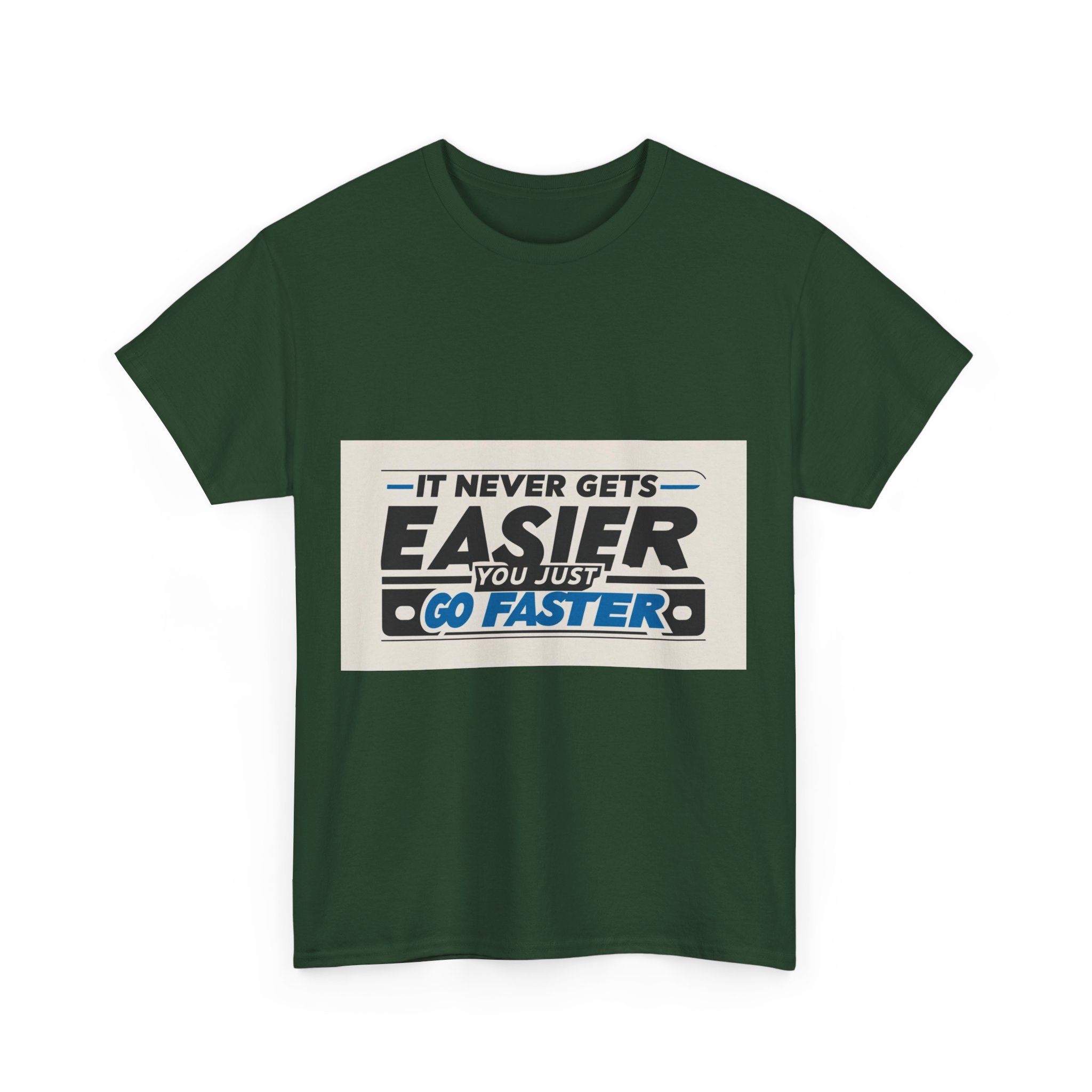 Never Gets Easier - Adventure Cycling T-Shirt for Outdoor Enthusiasts and Athletes - Earth Day Gift