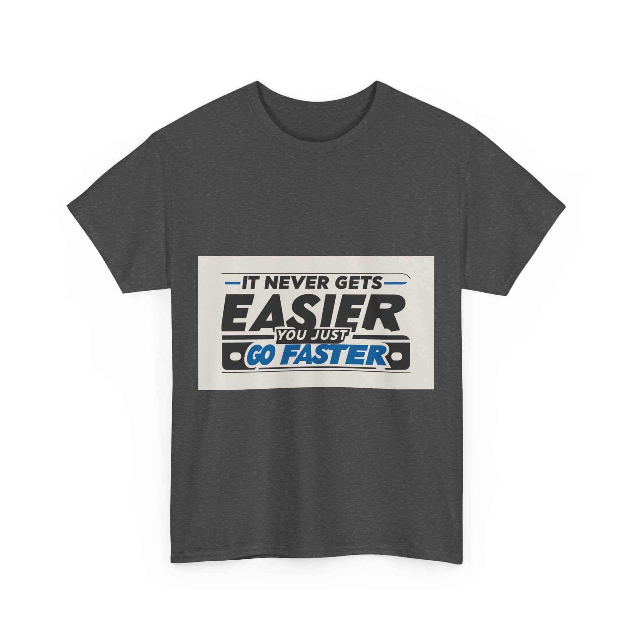 Never Gets Easier - Adventure Cycling T-Shirt for Outdoor Enthusiasts and Athletes - Earth Day Gift