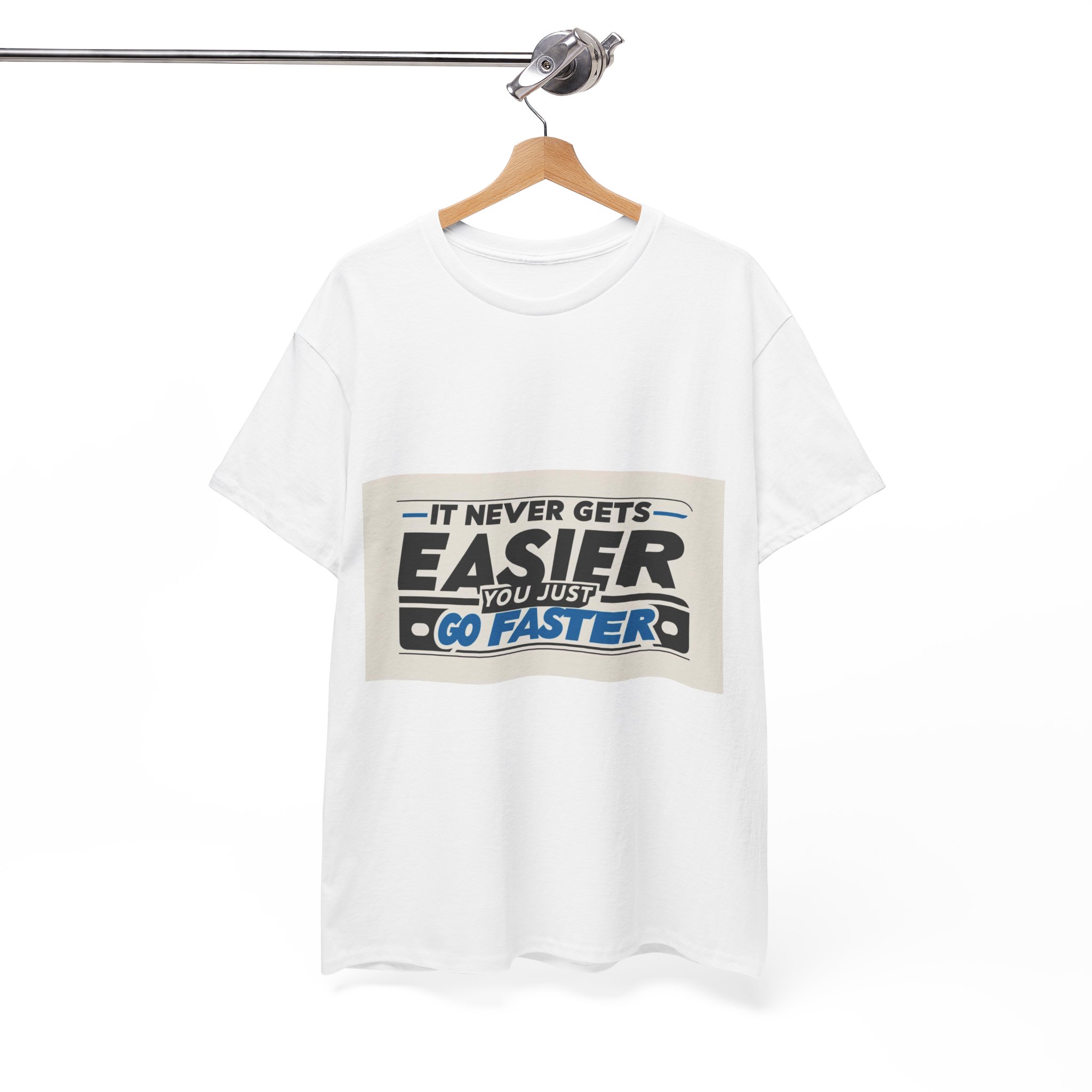 Never Gets Easier - Adventure Cycling T-Shirt for Outdoor Enthusiasts and Athletes - Earth Day Gift