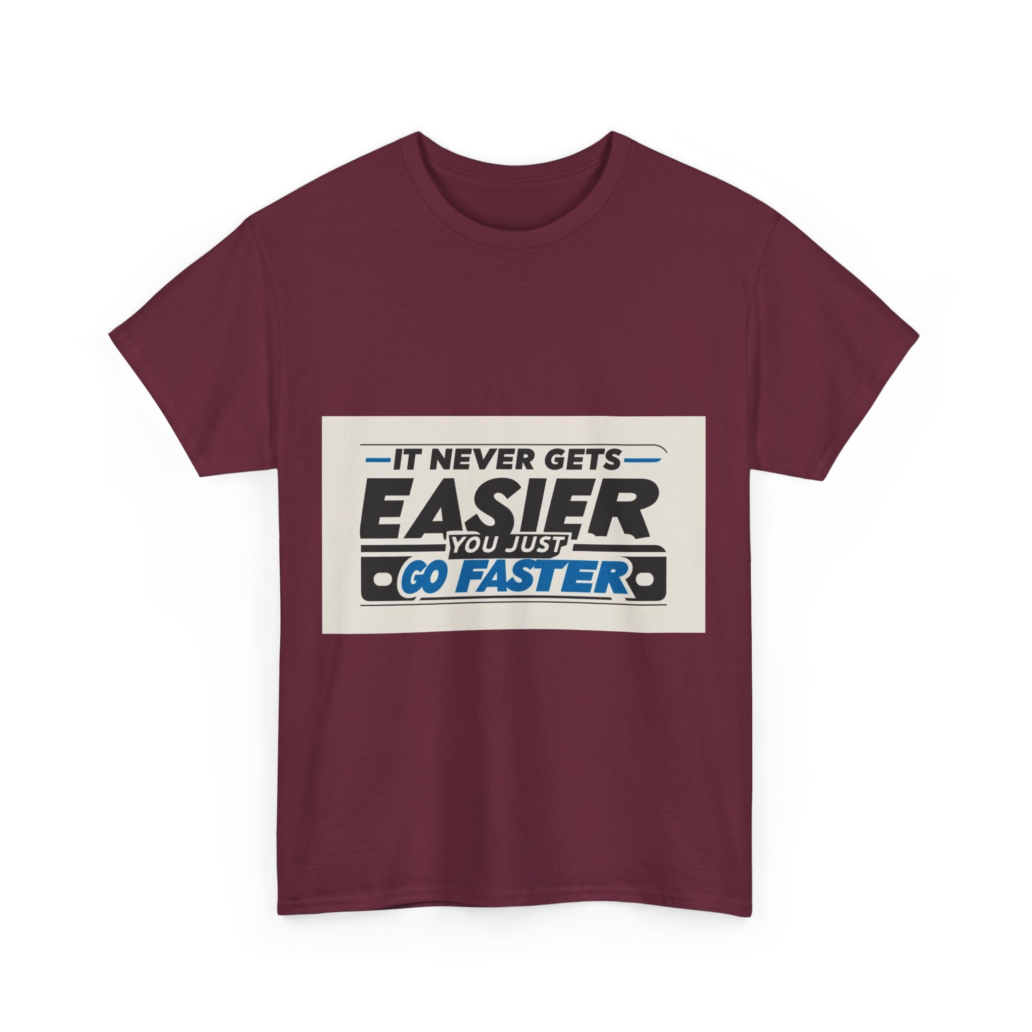 Never Gets Easier - Adventure Cycling T-Shirt for Outdoor Enthusiasts and Athletes - Earth Day Gift