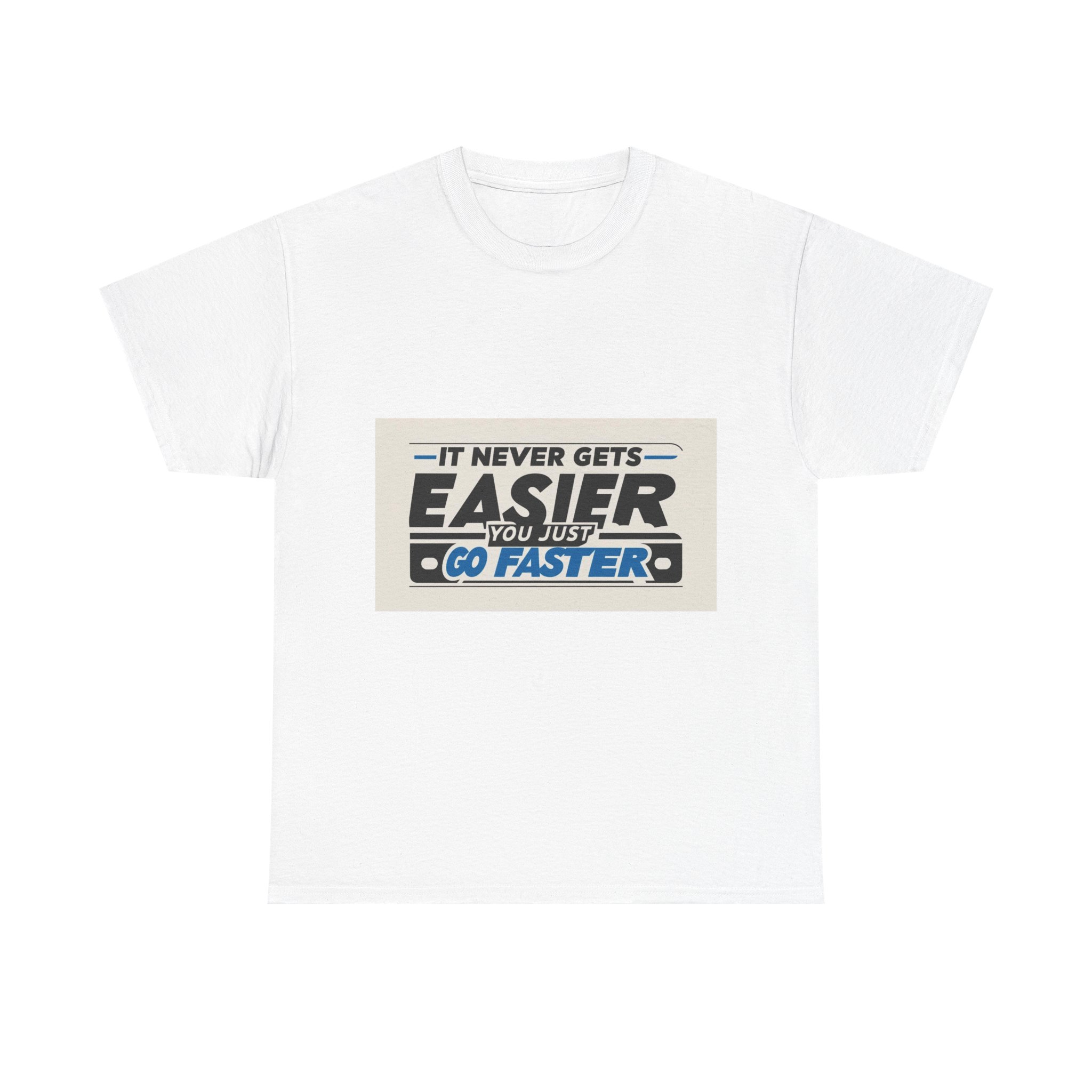 Never Gets Easier - Adventure Cycling T-Shirt for Outdoor Enthusiasts and Athletes - Earth Day Gift