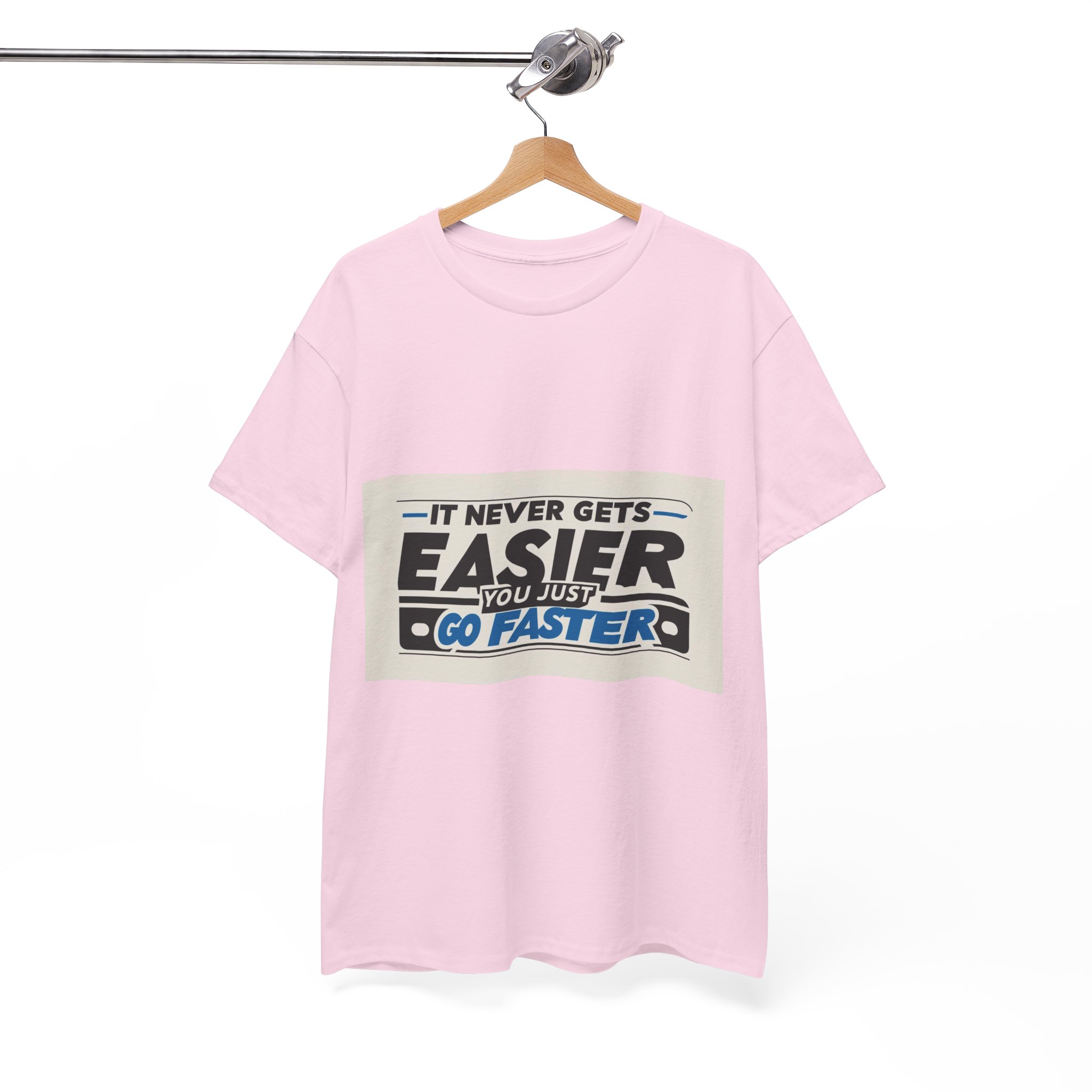 Never Gets Easier - Adventure Cycling T-Shirt for Outdoor Enthusiasts and Athletes - Earth Day Gift