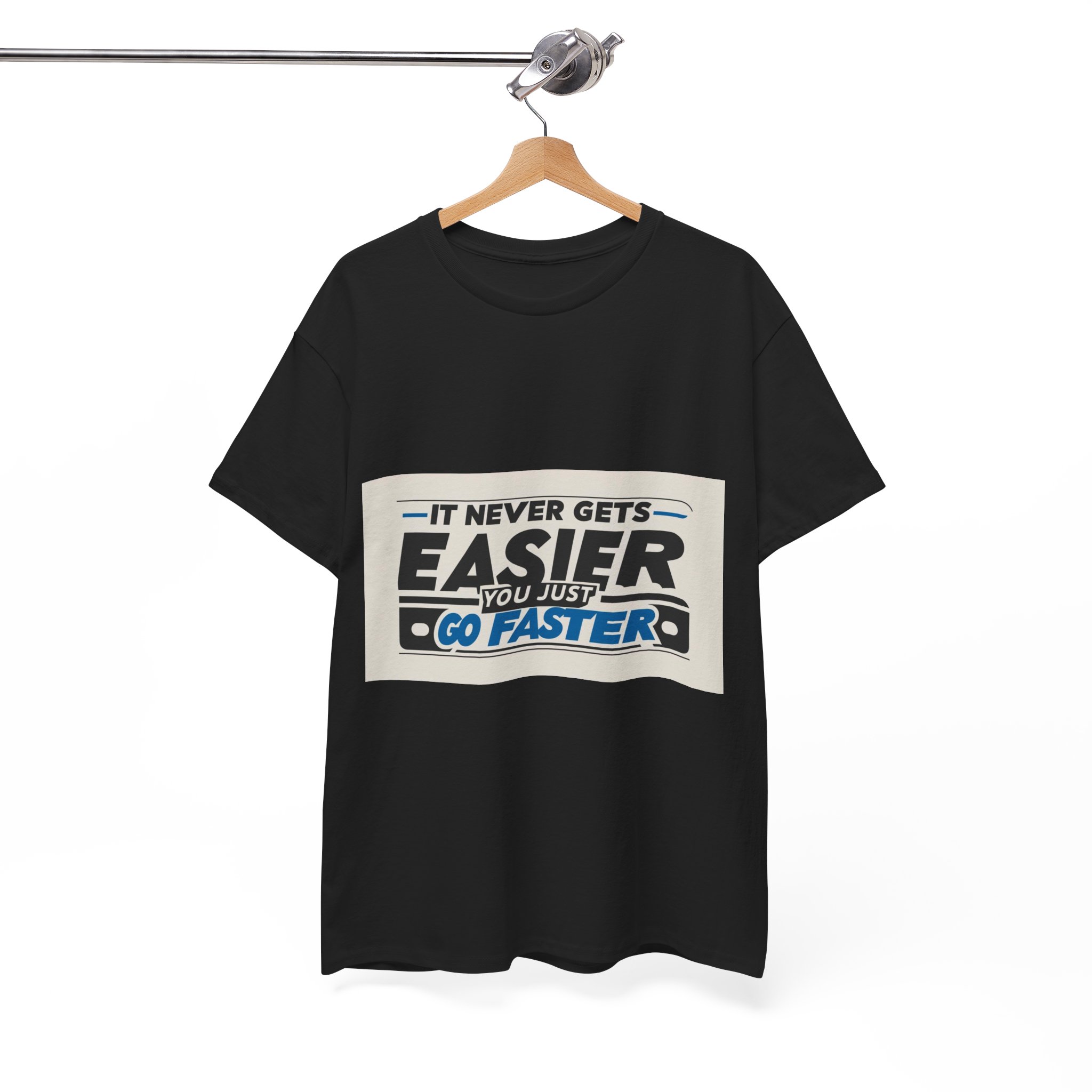 Never Gets Easier - Adventure Cycling T-Shirt for Outdoor Enthusiasts and Athletes - Earth Day Gift