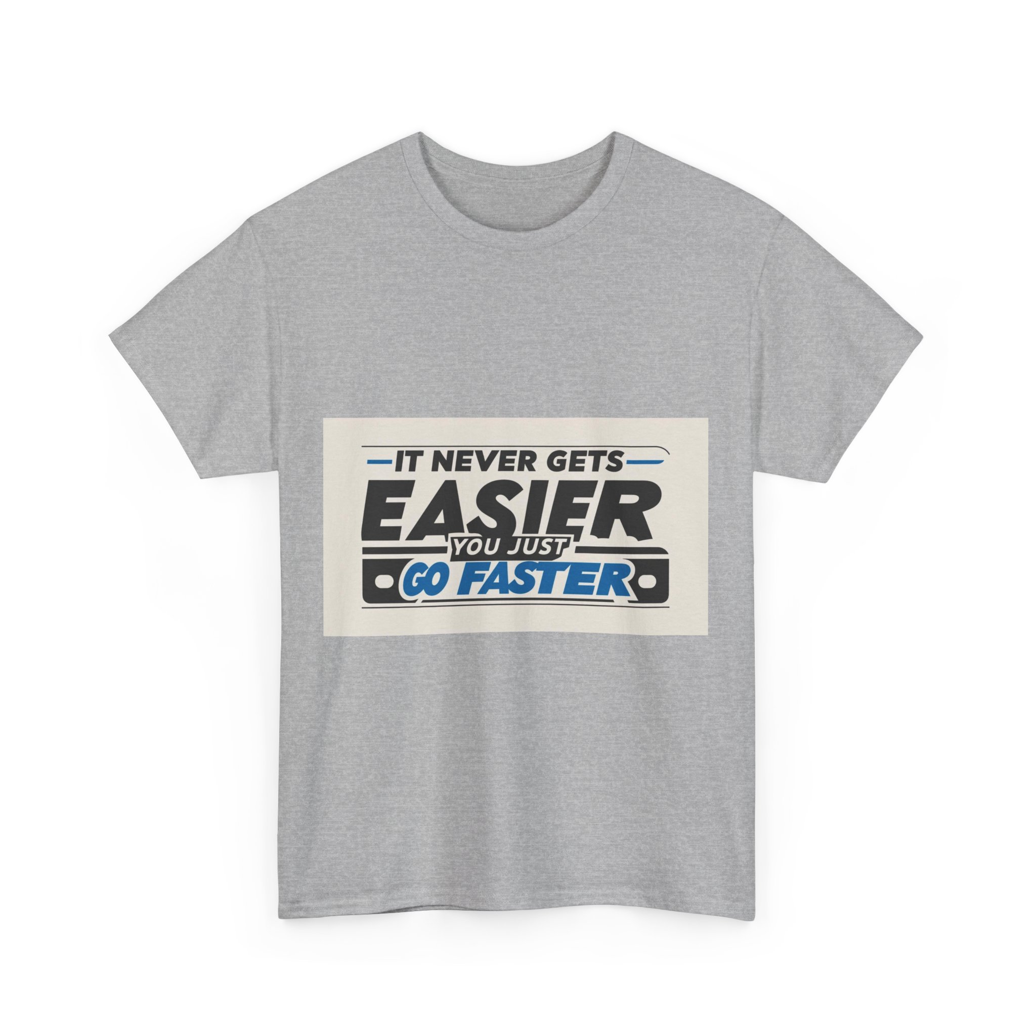Never Gets Easier - Adventure Cycling T-Shirt for Outdoor Enthusiasts and Athletes - Earth Day Gift