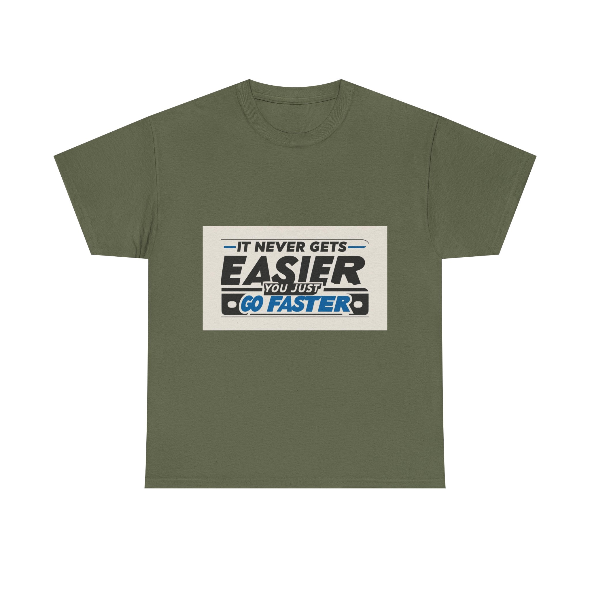 Never Gets Easier - Adventure Cycling T-Shirt for Outdoor Enthusiasts and Athletes - Earth Day Gift