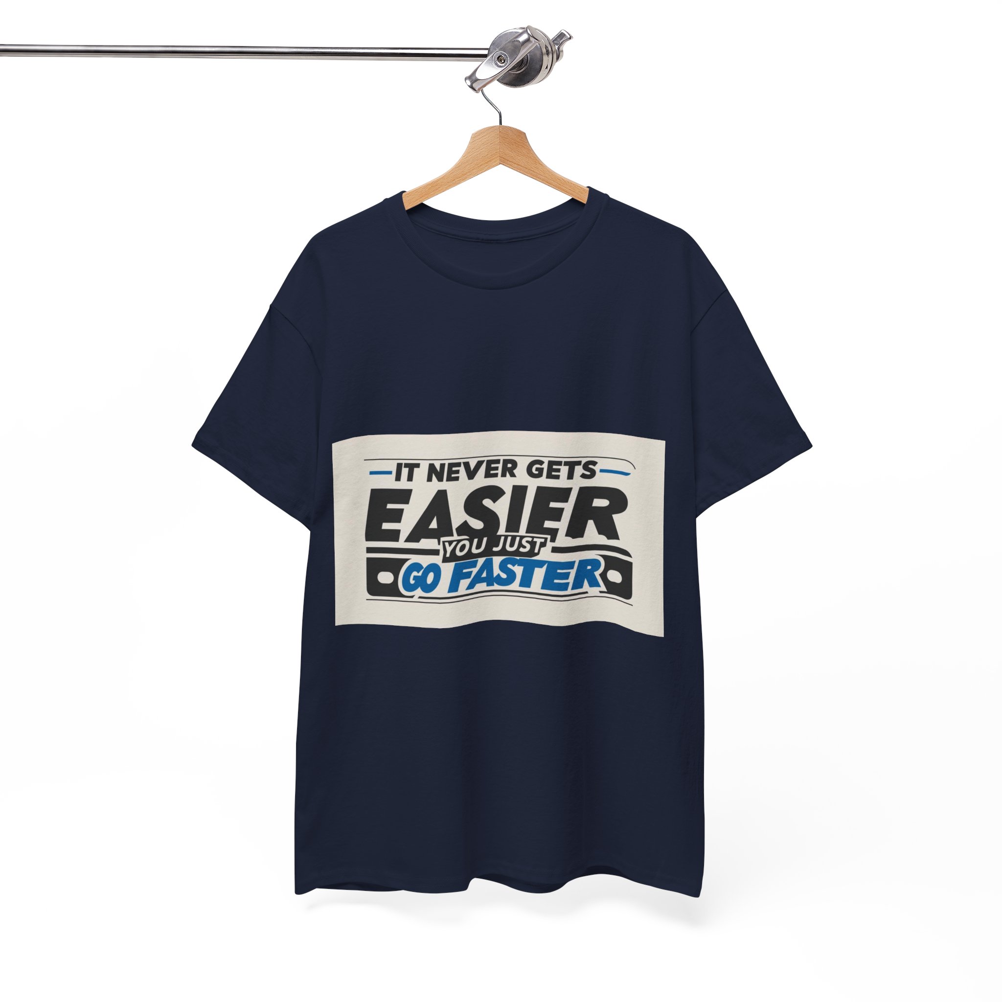 Never Gets Easier - Adventure Cycling T-Shirt for Outdoor Enthusiasts and Athletes - Earth Day Gift