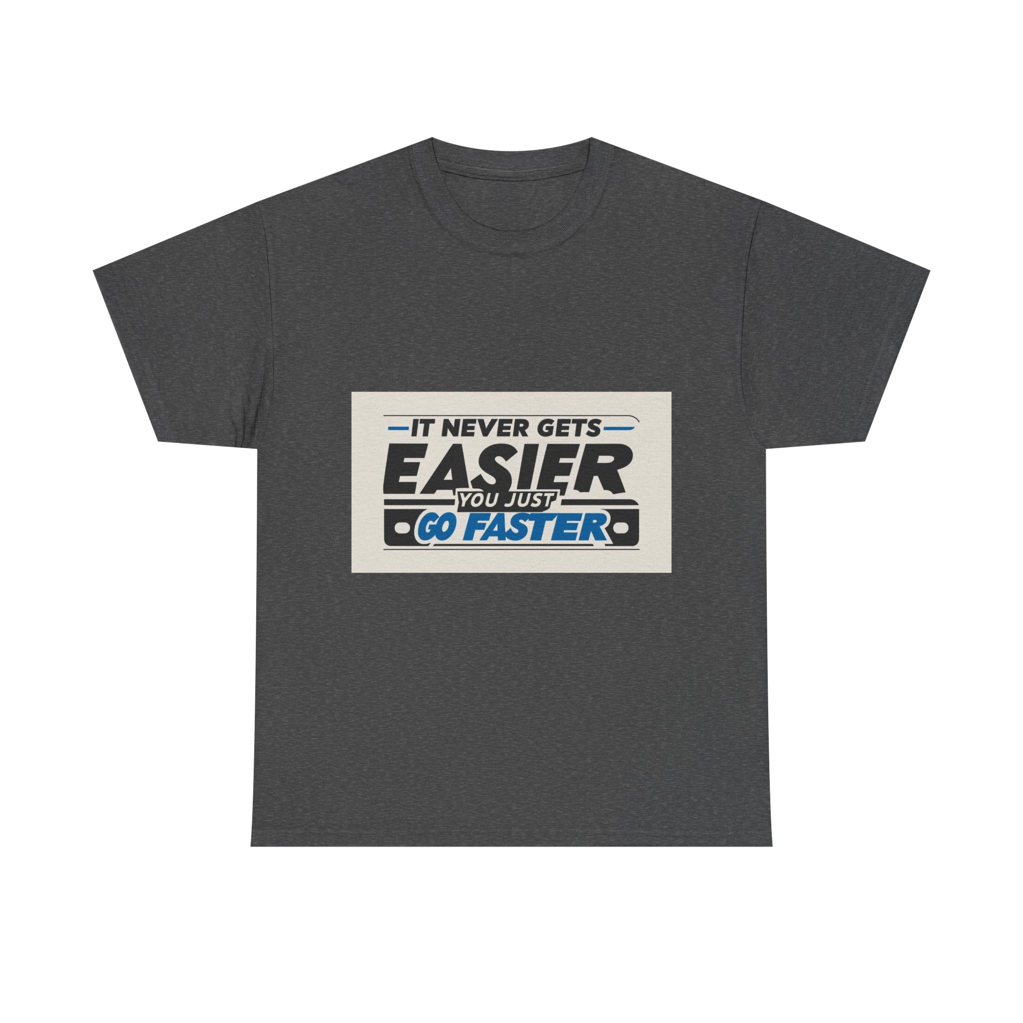 Never Gets Easier - Adventure Cycling T-Shirt for Outdoor Enthusiasts and Athletes - Earth Day Gift