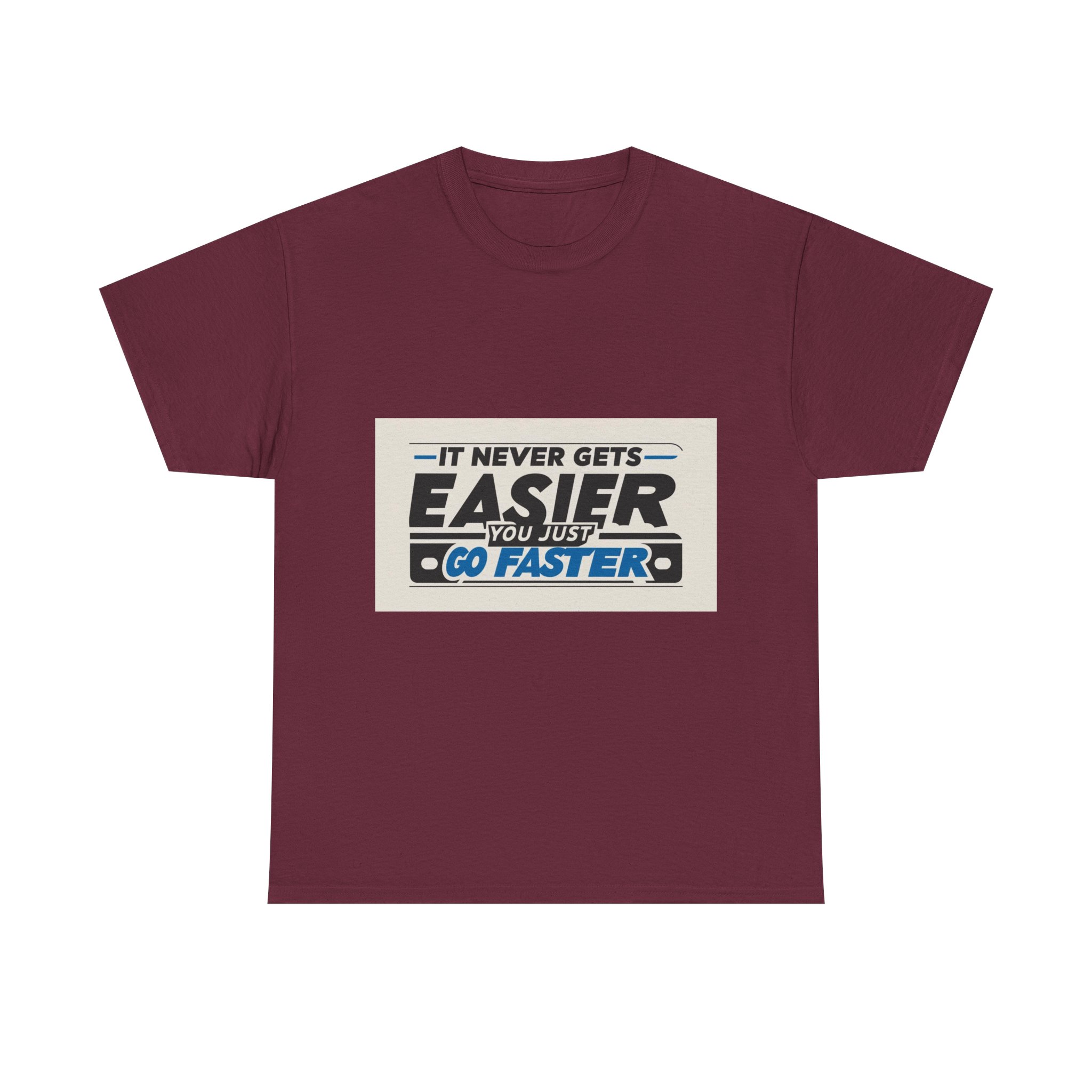 Never Gets Easier - Adventure Cycling T-Shirt for Outdoor Enthusiasts and Athletes - Earth Day Gift