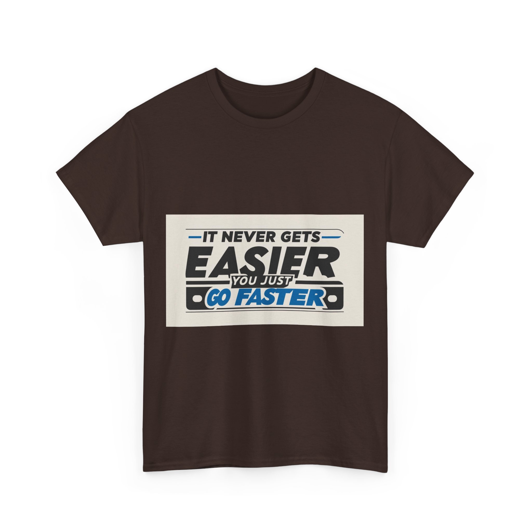 Never Gets Easier - Adventure Cycling T-Shirt for Outdoor Enthusiasts and Athletes - Earth Day Gift