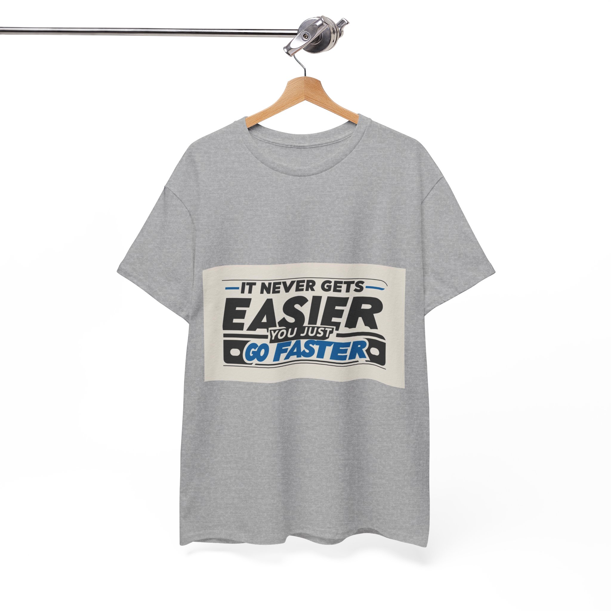 Never Gets Easier - Adventure Cycling T-Shirt for Outdoor Enthusiasts and Athletes - Earth Day Gift